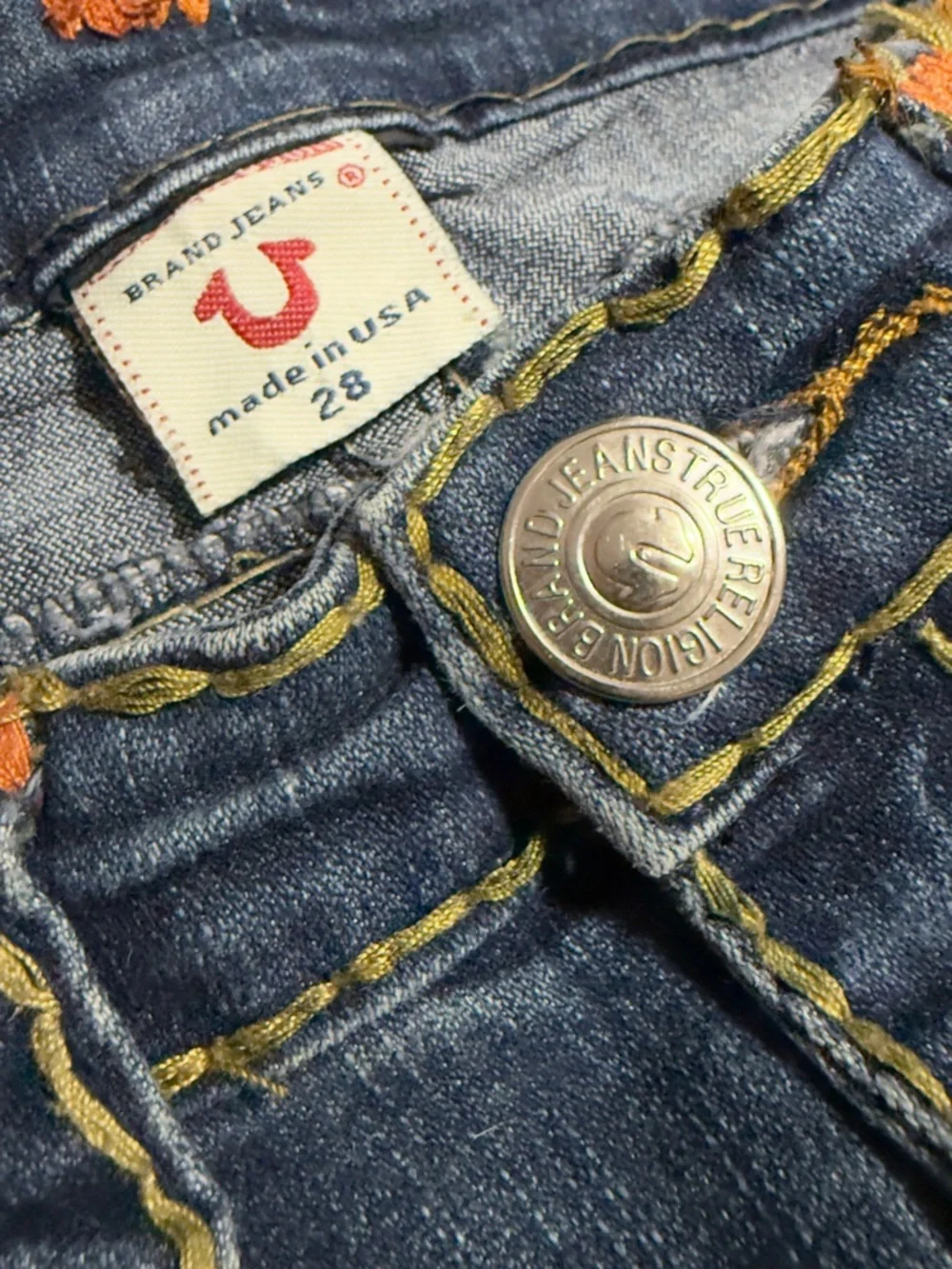 Vintage True Religion Women’s Joey Denim Bootcut Jeans contrast Stitching - Picture 4 of 9
